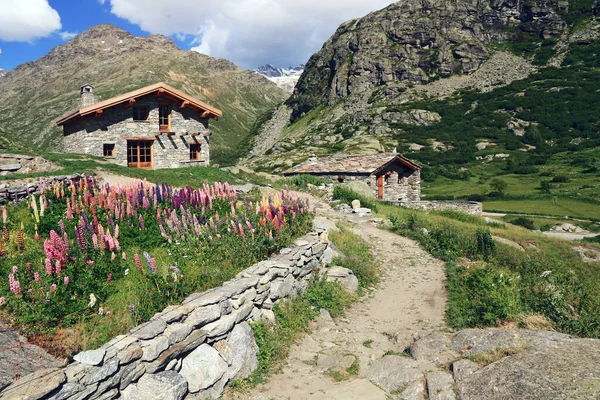 Velhas Casas Montanha Aldeia Cot Nos Alpes — Fotografia de Stock