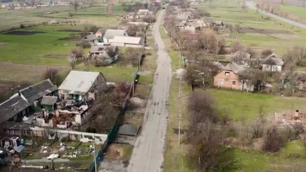 War Ukraine Shot Half Destroyed Village Zagaltsi Village Shelling Destroyed — стокове відео