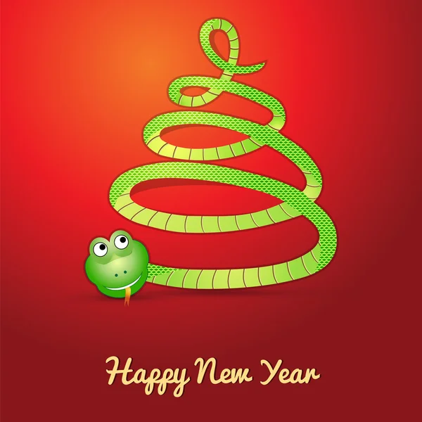 Serpiente en forma de árbol de Navidad — Vector de stock