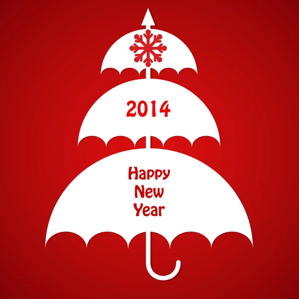 şemsiye ile Noel kartı