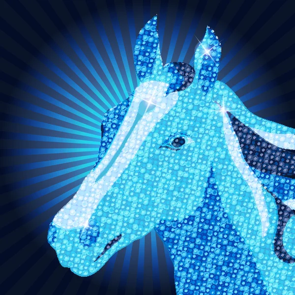 Symbol of 2014 Vector Mozaic Horse Royalty Free Stock Illustrations