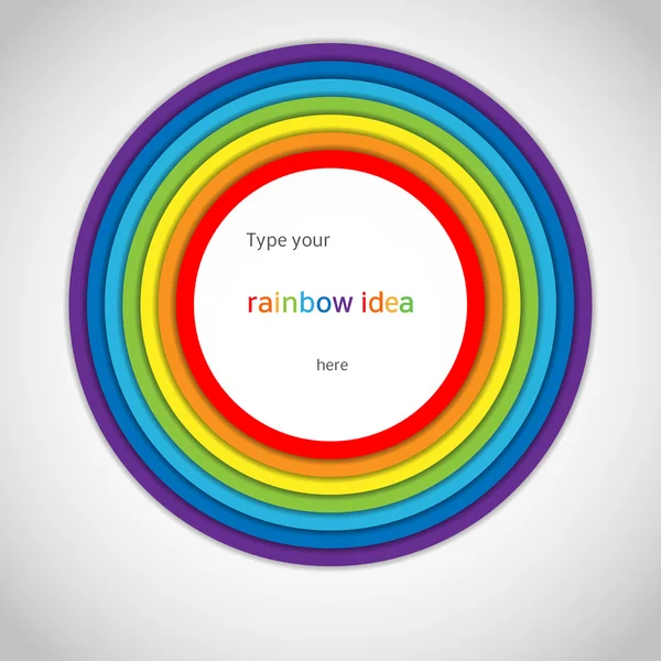 Rainbow Circle Label on White Background Stock Vector