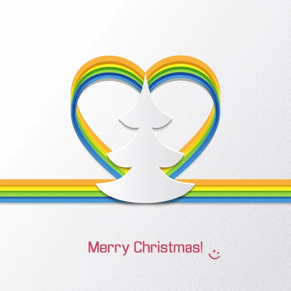 Yılbaşı kartında Noel ağacı var.