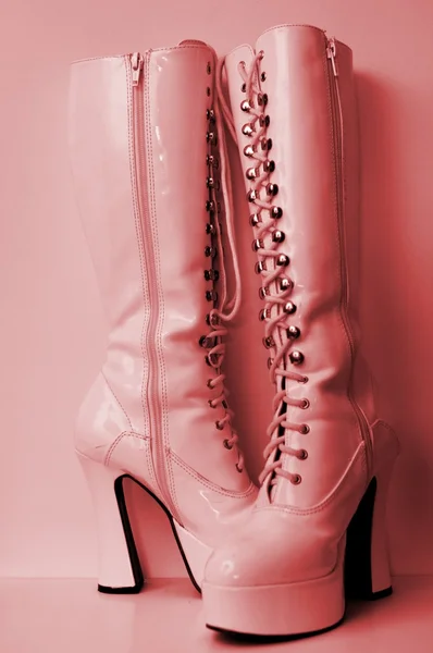 粉红靴 — 图库照片