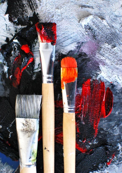 Renkler ve fırçalar — Stok fotoğraf