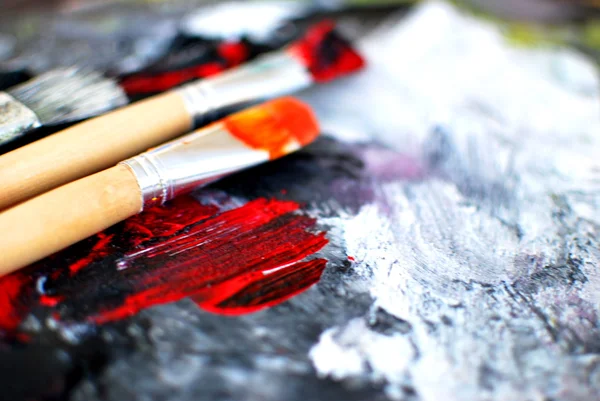 Brushes and Colors — Stock Photo, Image