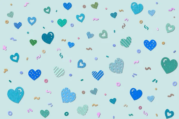 Valentine Day Theme Paper Cut Art Texture Style Background Heart — ストックベクタ