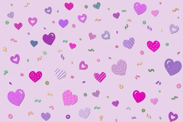 Valentine Day Theme Paper Cut Art Texture Style Background Heart — ストックベクタ