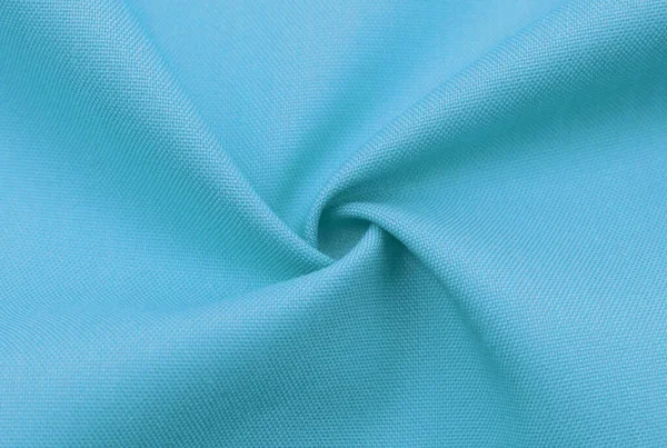 Fundo Tecido Azul Com Dobras Ondas Têxtil Material Textura — Fotografia de Stock