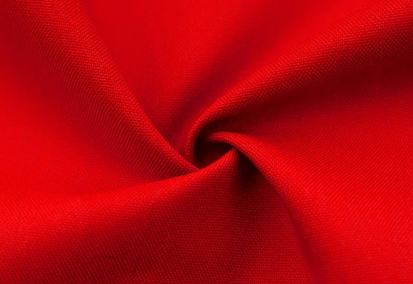 Red Fabric Background Fabric Material Texture Folds Waves Tailoring — Stock Photo, Image
