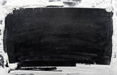 Yazıtlar için siyah bir zemin üzerinde dikdörtgen undan yapılmış bir çerçeve. Undan, tozdan arkaplan