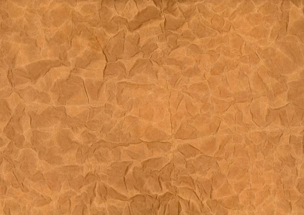 Old Crumpled Brown Paper Kraft Paper Waves Wrinkles — Stockfoto