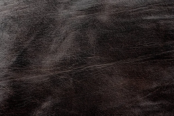Braune Ledertextur Abgenutztes Stück Leder Nahaufnahme — Stockfoto