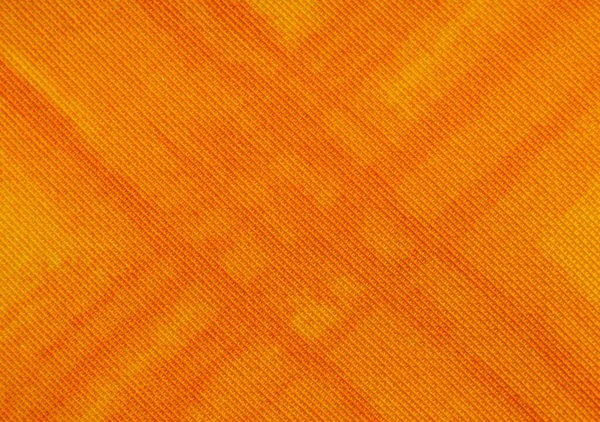 Pedaço Tecido Laranja Com Linhas Abstratas Ondas Têxtil Amarelo Cortina — Fotografia de Stock