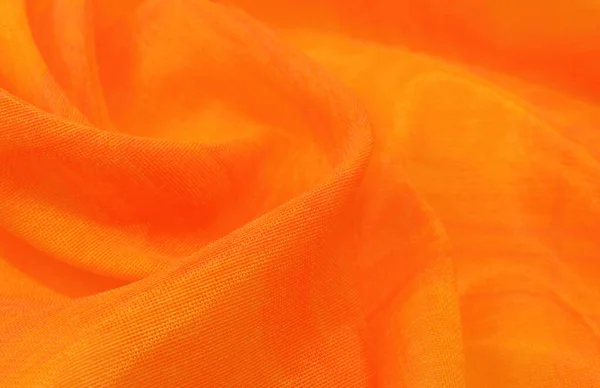 Textúra Háttér Minta Narancssárga Selyem Szövet Drapéria Absztrakt Háttér Absztrakt — Stock Fotó