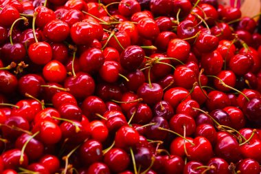 Pile of Cherries at the market clipart