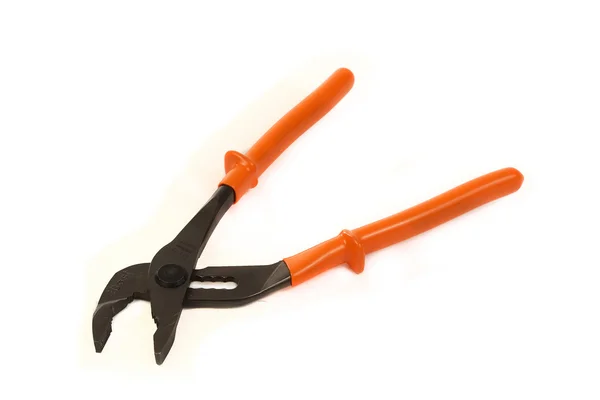 Orange pliers with open jaws — Stock Photo, Image