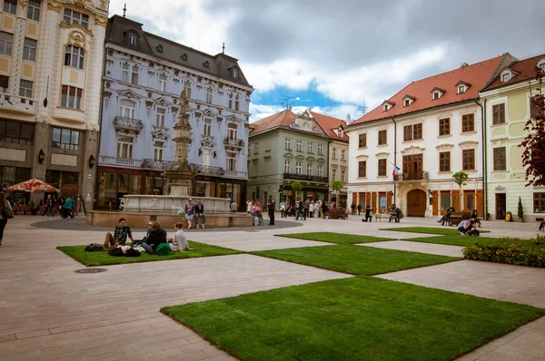 Bratislava main square — Stock Photo, Image