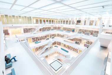 Stuttgart kitaplığında dinlenme