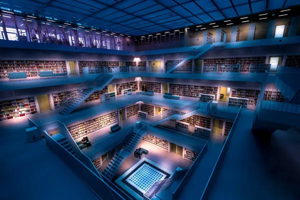 Biblioteca Stuttgart efectos de color — Foto de Stock