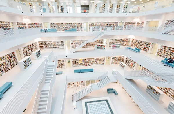 Stuttgart bibliotek interiör Stockbild