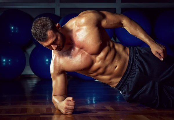 Side plank exercise — Stock Photo, Image