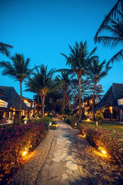 Tropical Resort Evening Exotic Island Toned Image — Stok fotoğraf