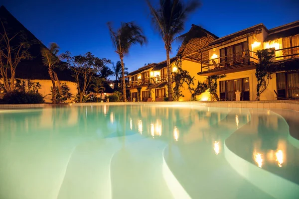 Tropical Resort Evening Exotic Island Toned Image — Stok fotoğraf