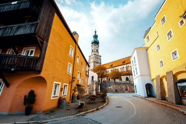 Burghausen Deutschland Oktober 2022 Straße Der Altstadt Burghausens Oberbayern Deutschland — Stockfoto