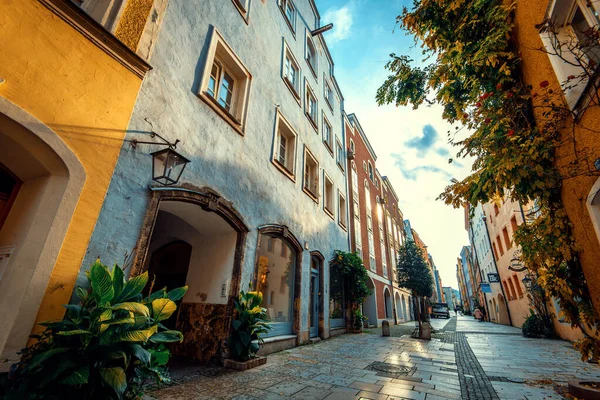 Burghausen Alemania Octubre 2022 Calle Del Casco Antiguo Burghausen Alta —  Fotos de Stock