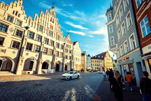 Landshut Alemania Octubre 2022 Vibrante Vida Callejera Landshut Baviera Alemania — Foto de Stock