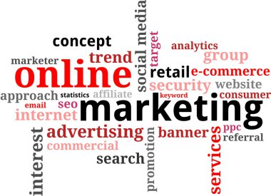 kelime bulutu - online pazarlama