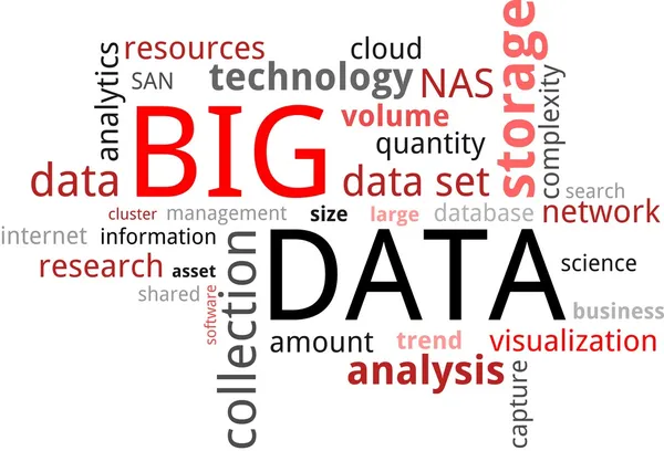 Wort Cloud - Big Data — Stockvektor