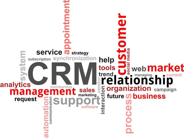 Parola cloud - CRM — Vettoriale Stock