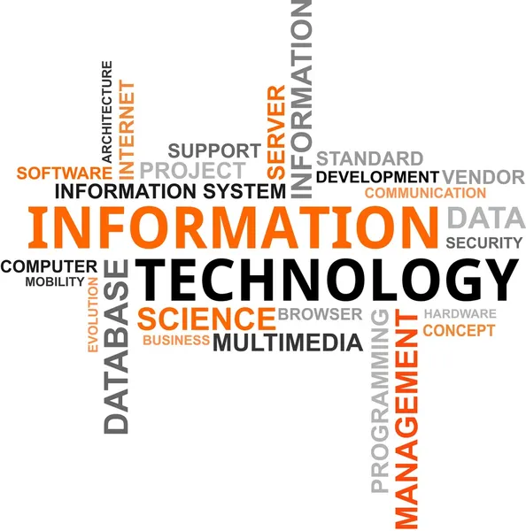 Wort Wolke - Informationstechnologie — Stockvektor