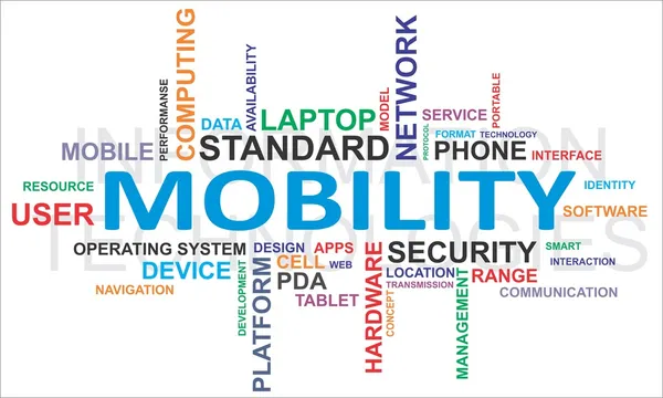 Word cloud - mobility — Stock Vector