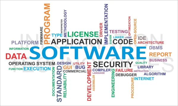 Parola cloud - software — Vettoriale Stock