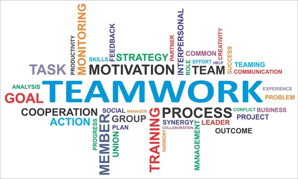 Word cloud - teamwerk — Stockvector