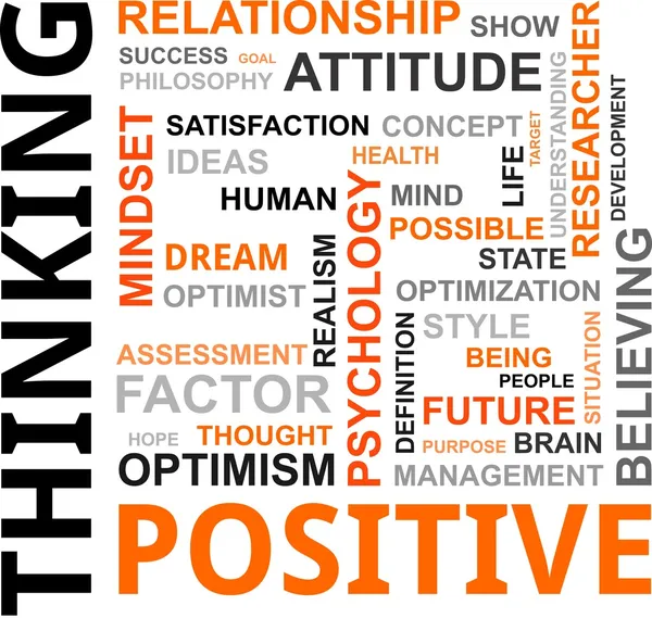 Word cloud - positivt tänkande — Stock vektor