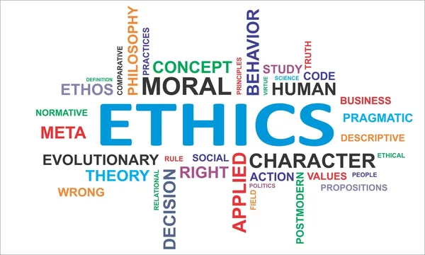 Word cloud - ethics — Stock Vector