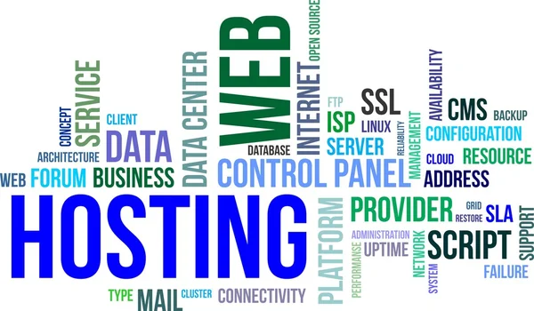 Word cloud - webhosting — Stockvector