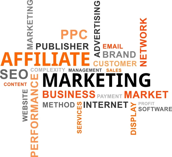 Szó felhő - affiliate marketing — Stock Vector