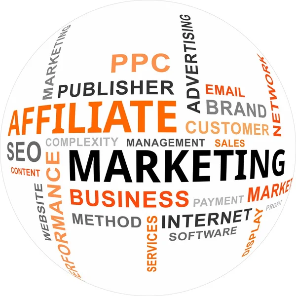 Word cloud - marketing di affiliazione — Vettoriale Stock