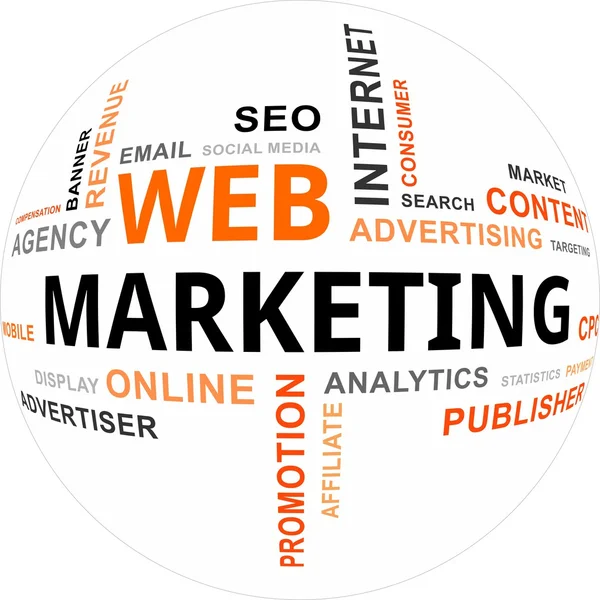 Word cloud - web marketing — Stock vektor