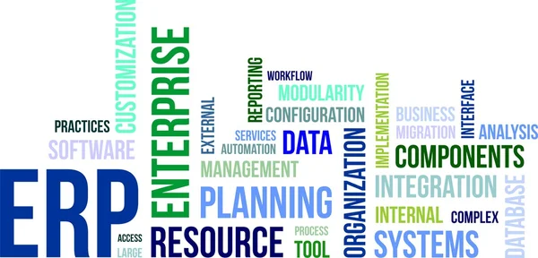 Word cloud - erp — Stockvector