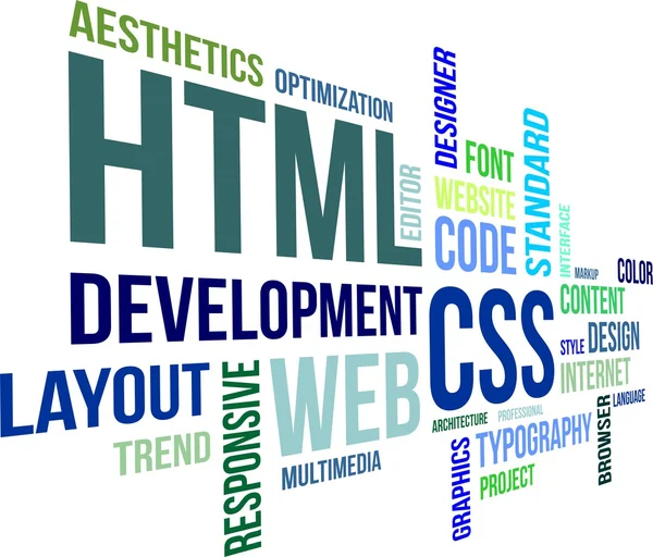 Kelime bulutu - html ve css — Stok Vektör