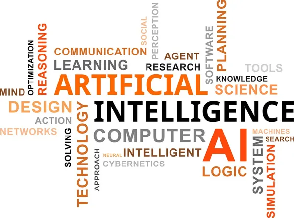 Word cloud - artificiell intelligens — Stock vektor