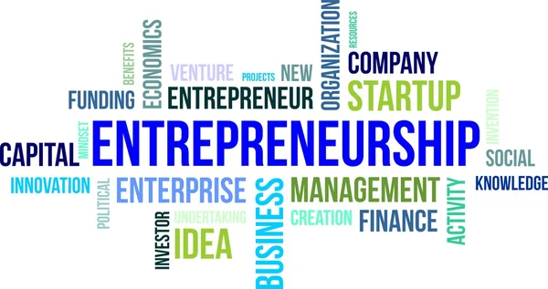 Word cloud - entrepreneurship — Stock Vector