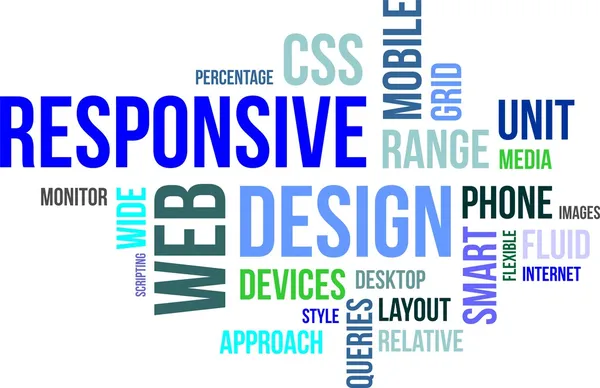 Word cloud - responsieve webdesign — Stockvector