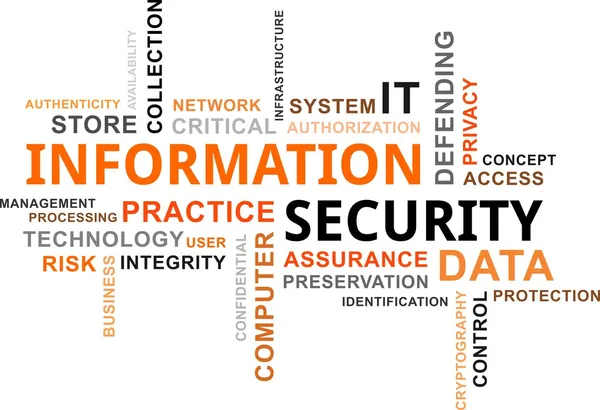 Word cloud - sicurezza delle informazioni — Vettoriale Stock